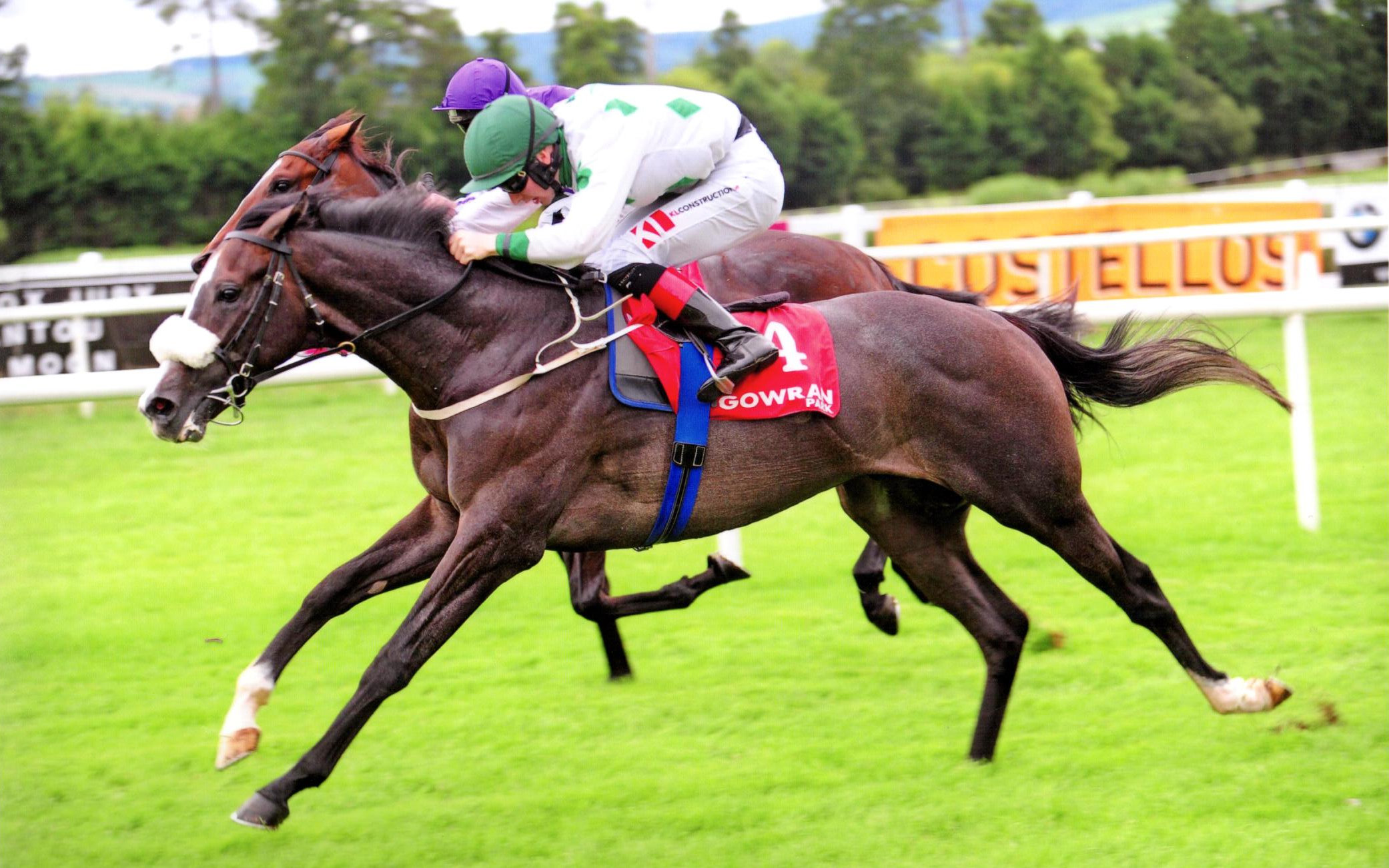 GIGA WHITE secures his maiden over 7f for owner Mark Breen at Gowran Park, 15th August 2018